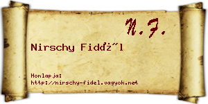 Nirschy Fidél névjegykártya